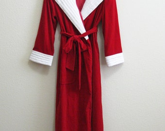 Red Velvet Robe Large - Joseph Magnin - Dynasty - British Crown Colony HONG KONG