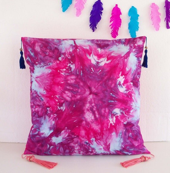 Cushion Cover Purple Pink Hippie Tie Dye Pillow Cover Throw