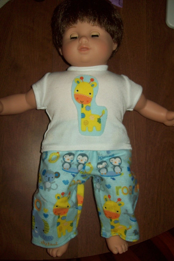 American Girl Bitty Baby Or Bitty Twin Zoo Pajamas Set