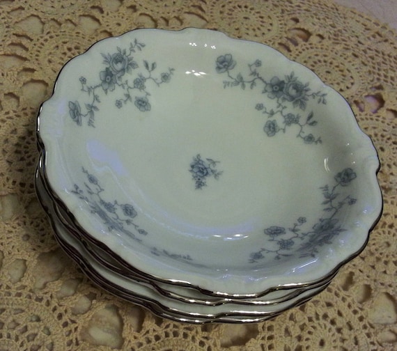 Johann Haviland Blue Garland Bavaria Germany China Set of 4