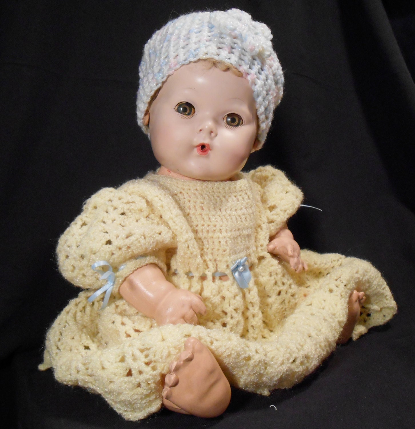 EFFANBEE DyDee Baby Doll Rubber Body Applied Ears & Lambskin