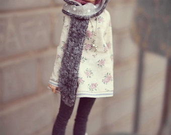Grey wolf-hat for doll msd 1/4 bjd