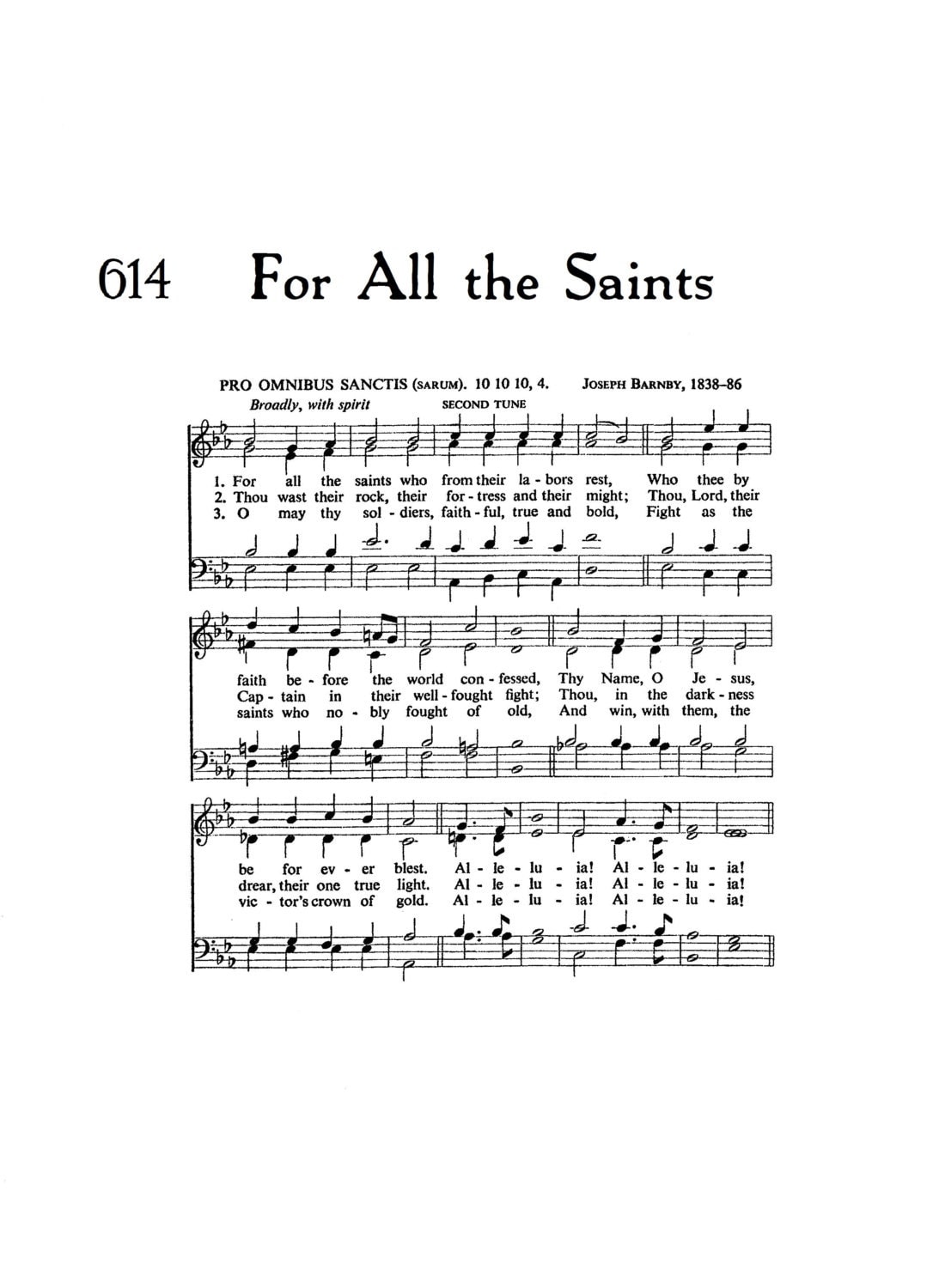 For All The Saints Christian Hymn Sheet Music Traditional