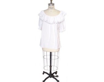 Traditional Authentic White Hula Blouse