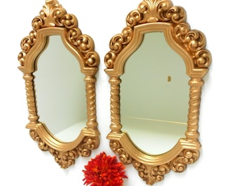 16.5"H, Wall Mirrors, Oval Mirrors, Decorative Wall Mirrors, Pair of Oval Wall Mirrors, Gold Frame Mirrors, Decorative Mirrors, Item GLSM500