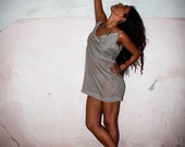 Gray Handmade "Josephine" Nightie / Nightgown / Tunic Dress, 100% Cotton Sheer Nightie, Gift For Her, Babydoll Nightie, Cotton Nightgown