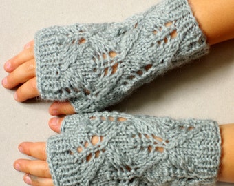 Romantic white Lace arm warmers knit fingerless gloves wrist