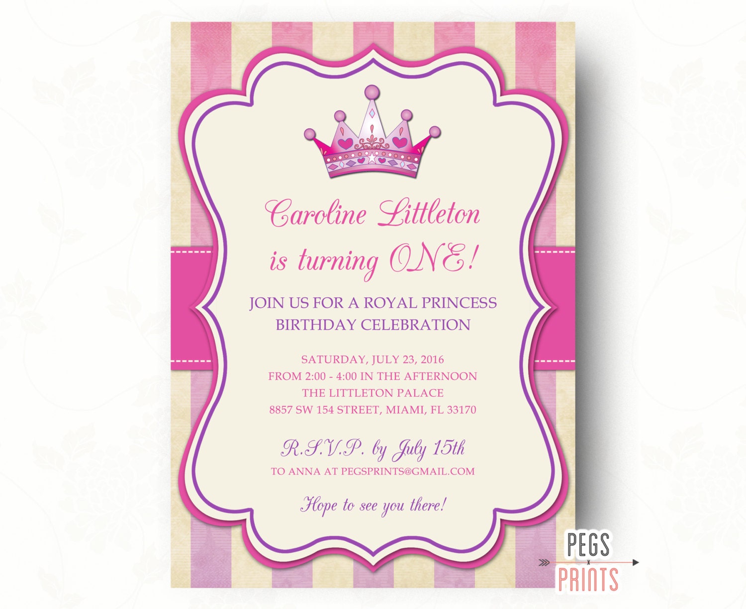 Royal Princess Birthday Invitation // Royal Princess Birthday