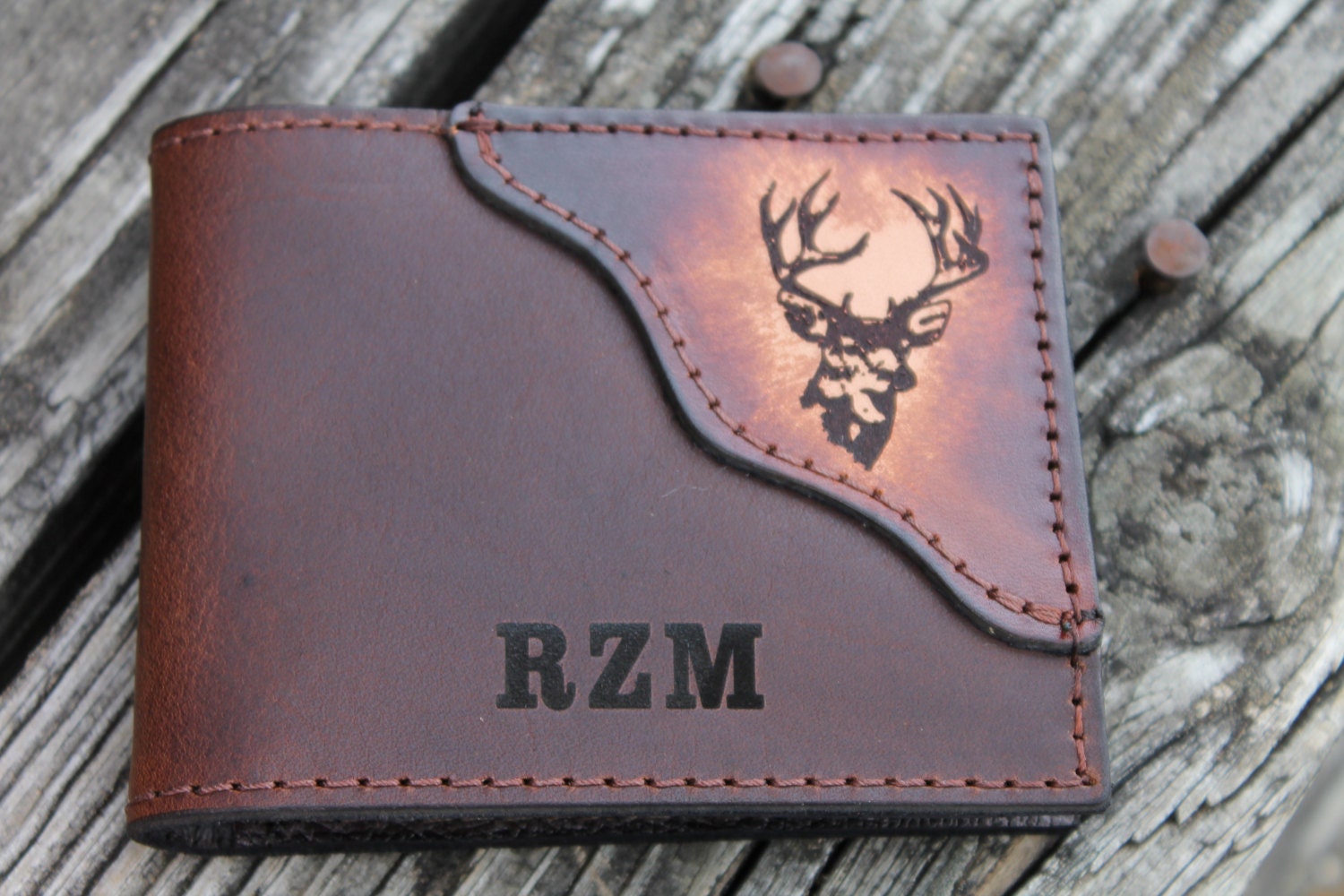 Deer wallet Classic Bifold Wallet Handcrafted Leather Wallet