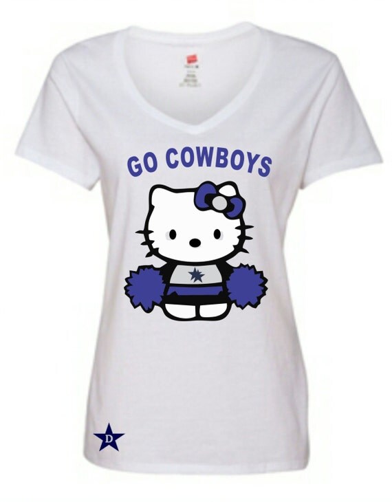 Dallas Cowboys Hello Kitty VNeck Womens Tshirt by Block451
