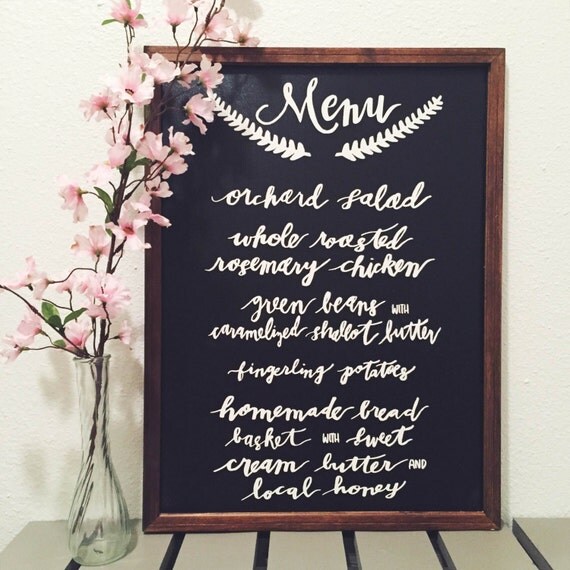 Custom Wedding Menu Board