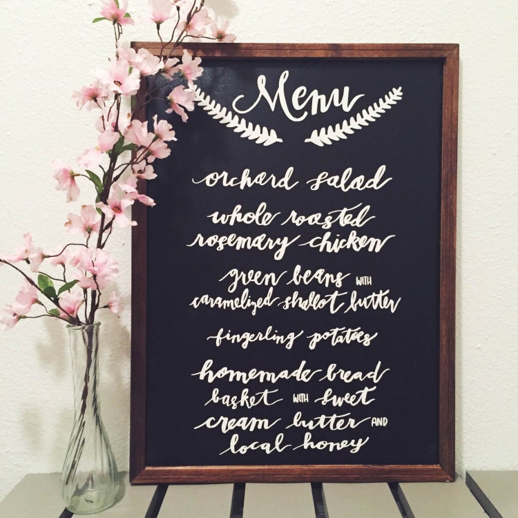 Custom Wedding Menu Board by UrbaneLanding on Etsy