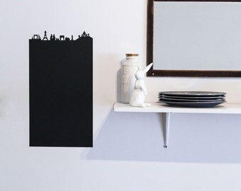 Paris adhesive chalkboard vinyle Paris skyline Eiffel Tower Notre Dame Triumphal arch Obelisk France customizable