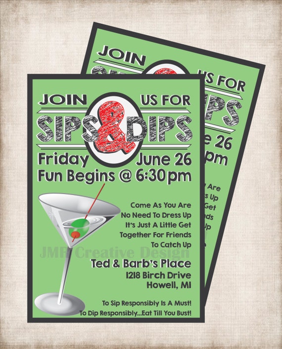 Cocktail Party Invitation / Sips & Dips