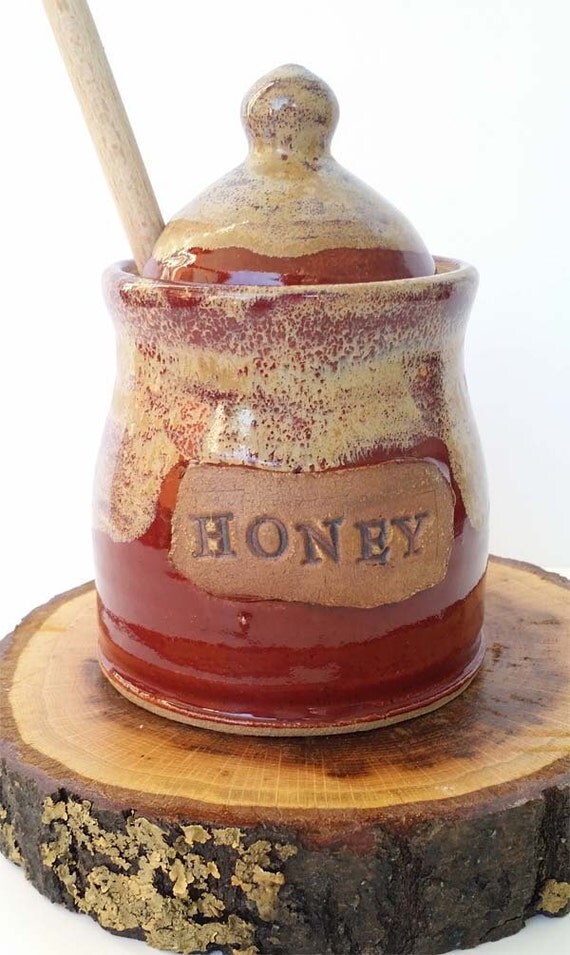 Handmade Ceramic Honey Pot by OrchardHousePottery on Etsy
