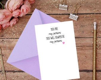 You Are My Person, You Will Always Be My Person - Meredith & Yang, Grey's Anatomy Friends Card - BFF