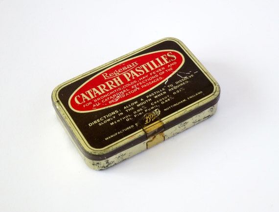 1940's Regesan Catarrh Pastilles Tin Boots Nottingham by Damerino