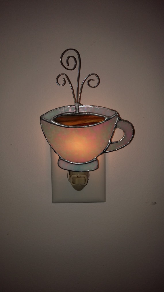 Stained Glass Coffee Cup Night Light