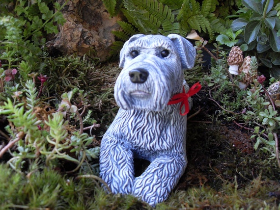 schnauzer stone garden ornament