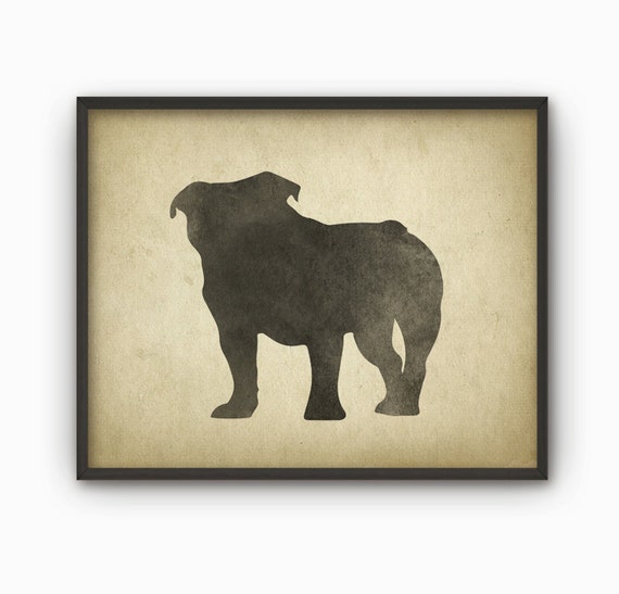 English Bulldog Wall Art Print 4 Modern Rustic by QuantumPrints