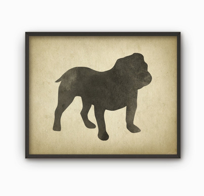 English Bulldog Wall Art Print 1 Modern Rustic by QuantumPrints