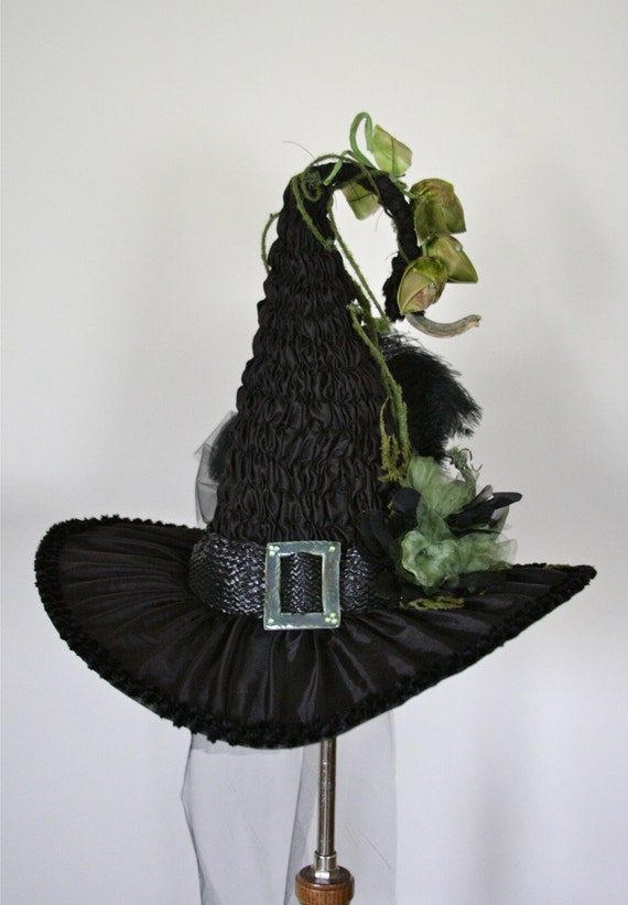 Beautiful Victorian Witches Hat by Studio Sisu Moss Green and