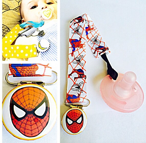 SPIDER MAN BABY Pacifier Clip Fits All Pacifiers New By PaciCraze