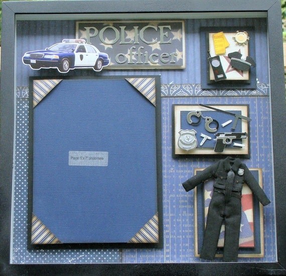 Police Officer Shadow Box Photo Frame
