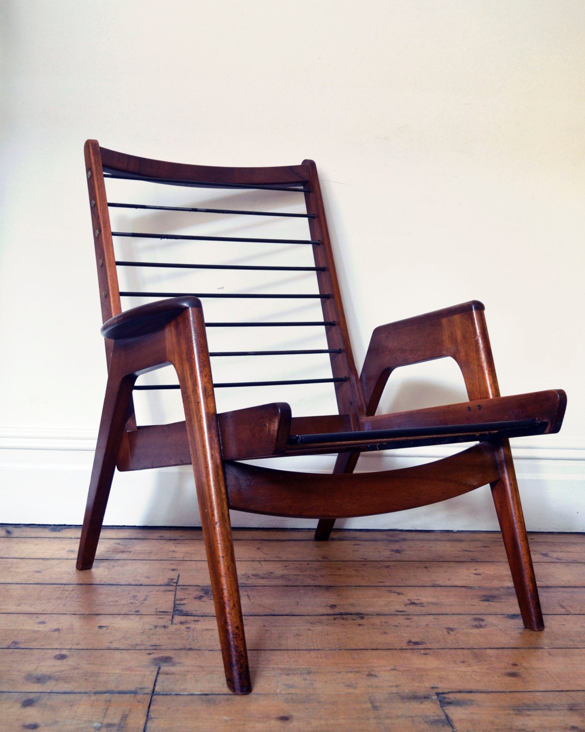 Vintage Retro Wooden Armchair Mid Century Design 1960s 1970s Danish