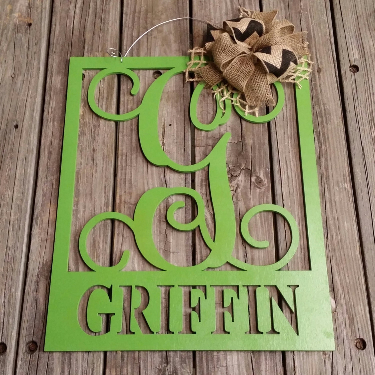 20 Wooden Monogram Door Hanger Family Monogram