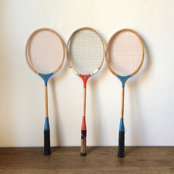 Vintage Badminton Rackets Set of 3 Racquets