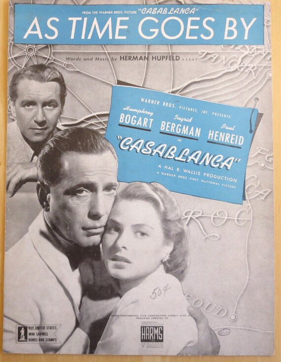 As Time Goes By sheet music from Casablanca vintage piano