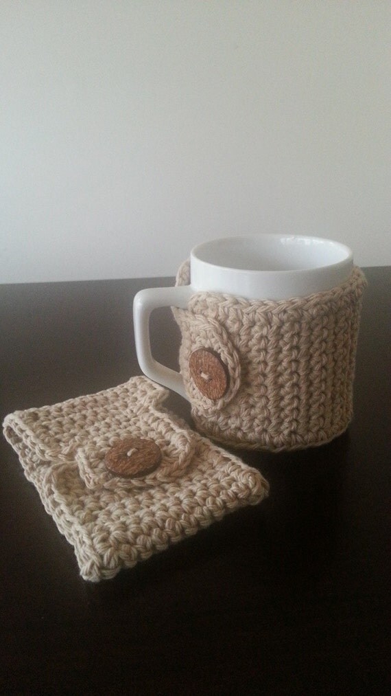 Beige Coffee Mug Cozy Set By NandysNook On Etsy