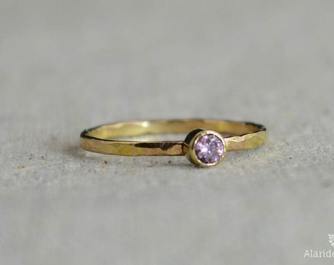 Classic 14k Gold Filled Pink Tourmaline Ring, Gold solitaire, solitaire ring, 14k gold filled, October Birthstone, Mothers Ring, gold band