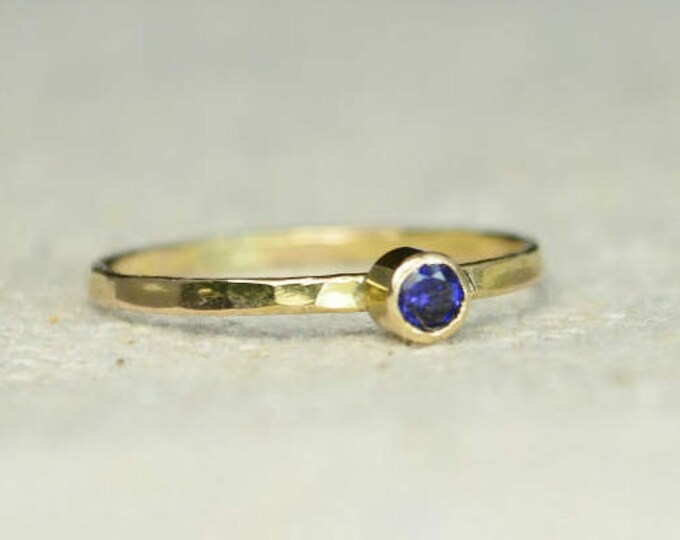 Classic 14k Gold Filled Sapphire Ring, Gold solitaire, solitaire ring, 14k gold filled, September Birthstone, Mothers Ring, gold band