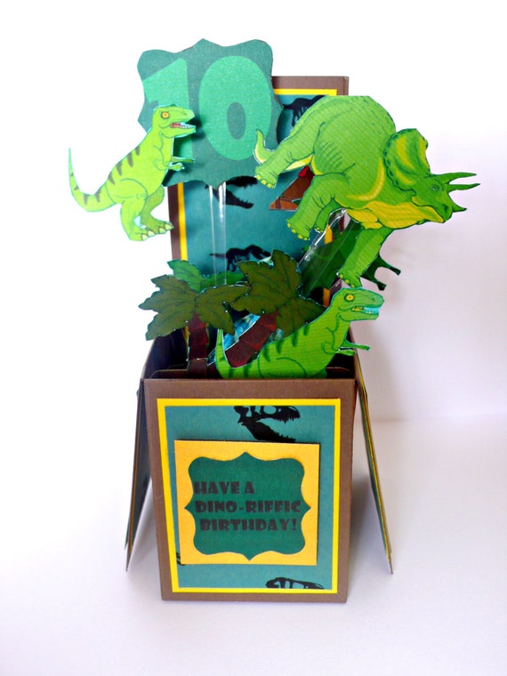 Kids Birthday Card, Pop Up Birthday Card, Birthday Card Boys, Dinosaur Birthday Card, Box Birthday card, Dino Birthday card, Children Bday