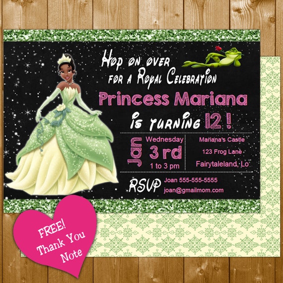 Princess Tiana Birthday Invitations 3