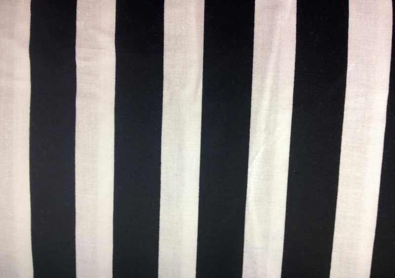 BLACK and WHITE STRIPE Fabric By the Yard Half Fat Quarter