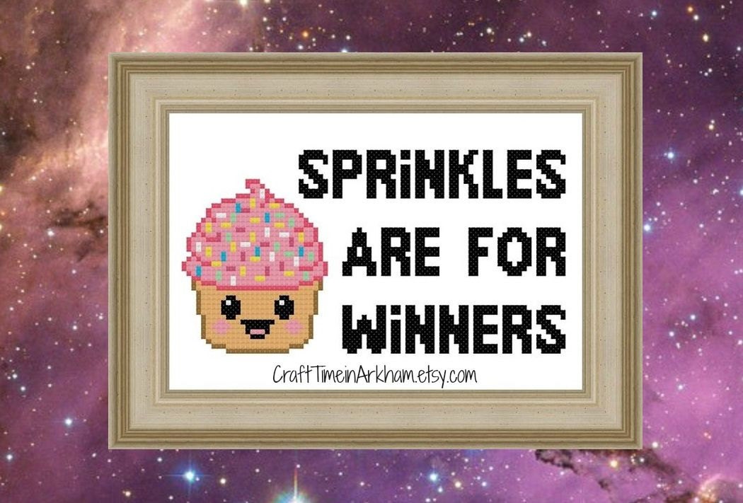 Sprinkles Are For Winners Funny Cross Stitch by CraftTimeinArkham
