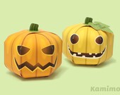 Halloween Craft Kit, Printable Paper Craft PDF / Halloween Pumpkin - Halloween decoration, Favor boxes, Cupcake boxes, Gift boxes, Ornaments