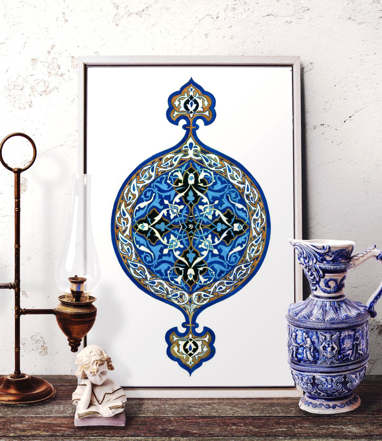 Traditional Turkish Oriental Wall Art Ottoman Floral Motif