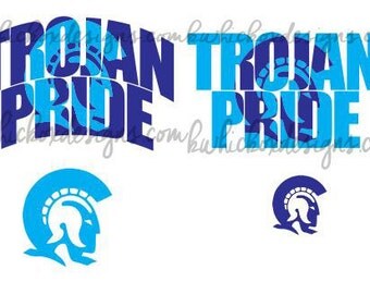 Trojan Pride Knockout Text, SVG, SCAL, DXF, Cricut, Silhouette, Graphtec Cutting File, Trojan Svg, Knockout Svg