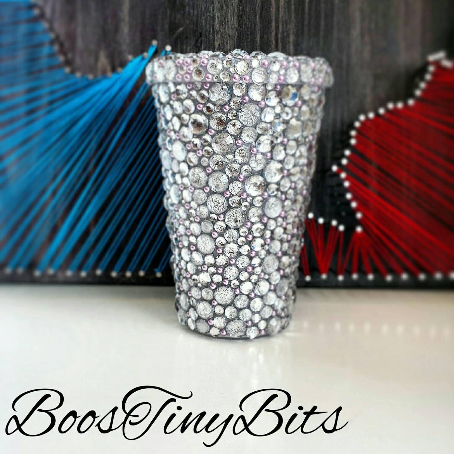 Light Purple Pearls Bedazzled Rhinestone Tumbler Cups