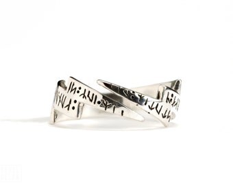 Lightning Ring Adjustable Sterling Silver Wrap Ring Boho Jewelry - FRI004 SS T2