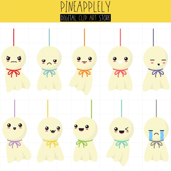 Kawaii Teru Teru Bozu / Japanese Rain Dolls Kawaii Faces