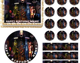 Five Nights at FREDDY'S Edible Cake Topper Image, Edible Frosting Sheet, Cake Decoration, FNAF Cake, FNAF Cupcakes, Five Nights at Freddys
