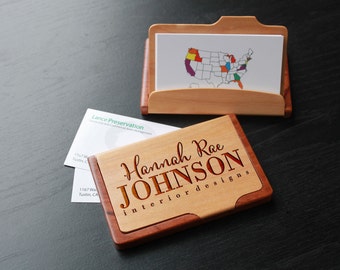 Personalized Business Card Holder, Custom Business Card Holder, Engraved Business Card Holder, Business Card holder --BCH-MR-HANNAHRAE