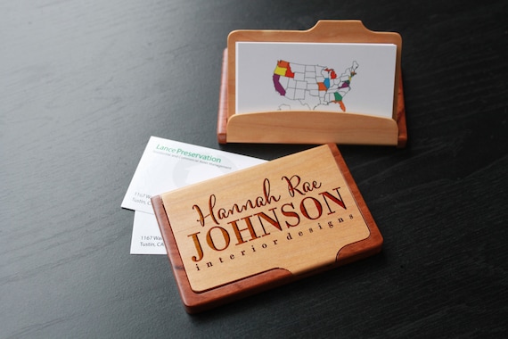 Personalized Business Card Holder, Custom Business Card Holder, Engraved Business Card Holder, Business Card holder --BCH-MR-HANNAHRAE