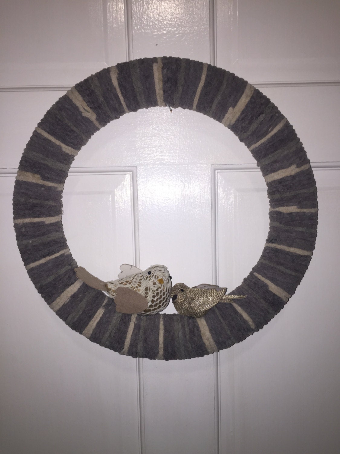 Wool felt wreath with birds by SimplyCozee on Etsy