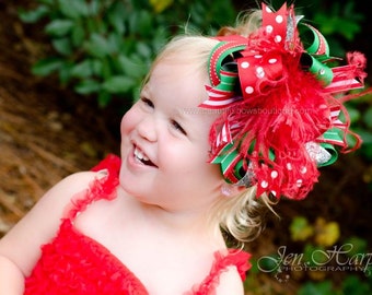 Over the Top Christmas Bow,Christmas Baby Headband,Baby Headbands,Baby Headband,Christmas Headbands,Big Baby Bow,Girls Hair Bows,Christmas